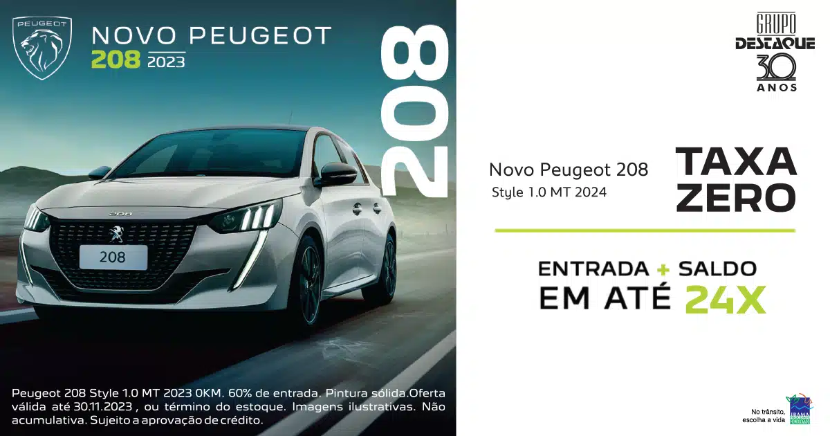 Novo Peugeot 208 Style 1.0 MT 2024